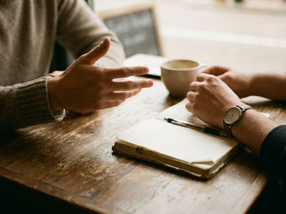 Hands and a document across a table
