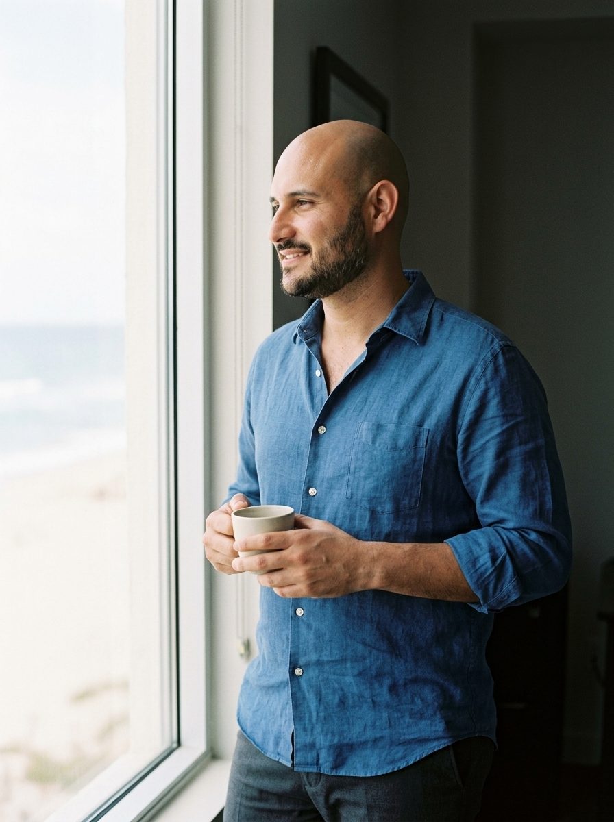 Eric B. Malin at a window