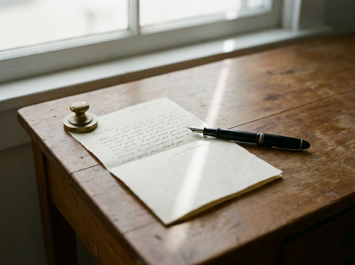 A pen and a folded document